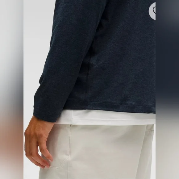 Lululemon Soft Jersey Half Zip Size Small, Heathered Classic Navy - Picture 5 of 11